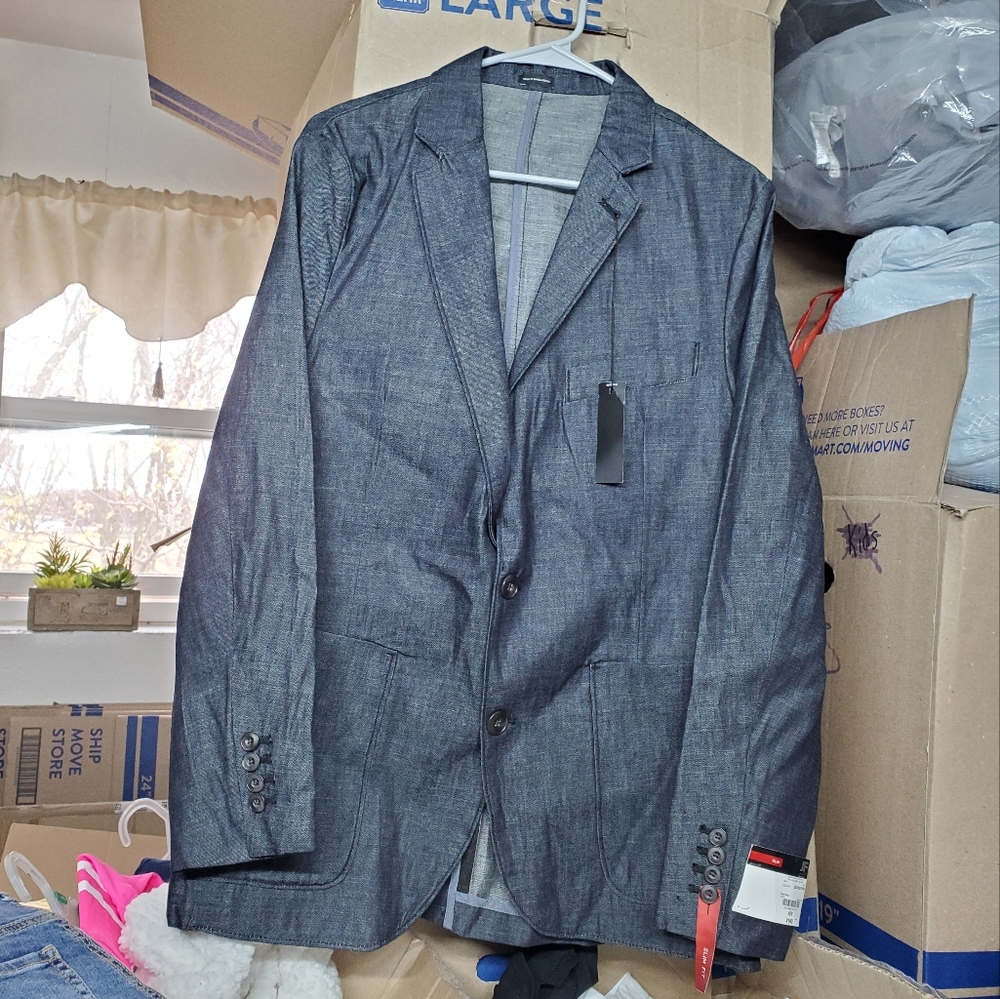 J F Ferrar Denim Mens Stretch Fabric Slim Fit Sport Coat slim - Picture 2 of 7